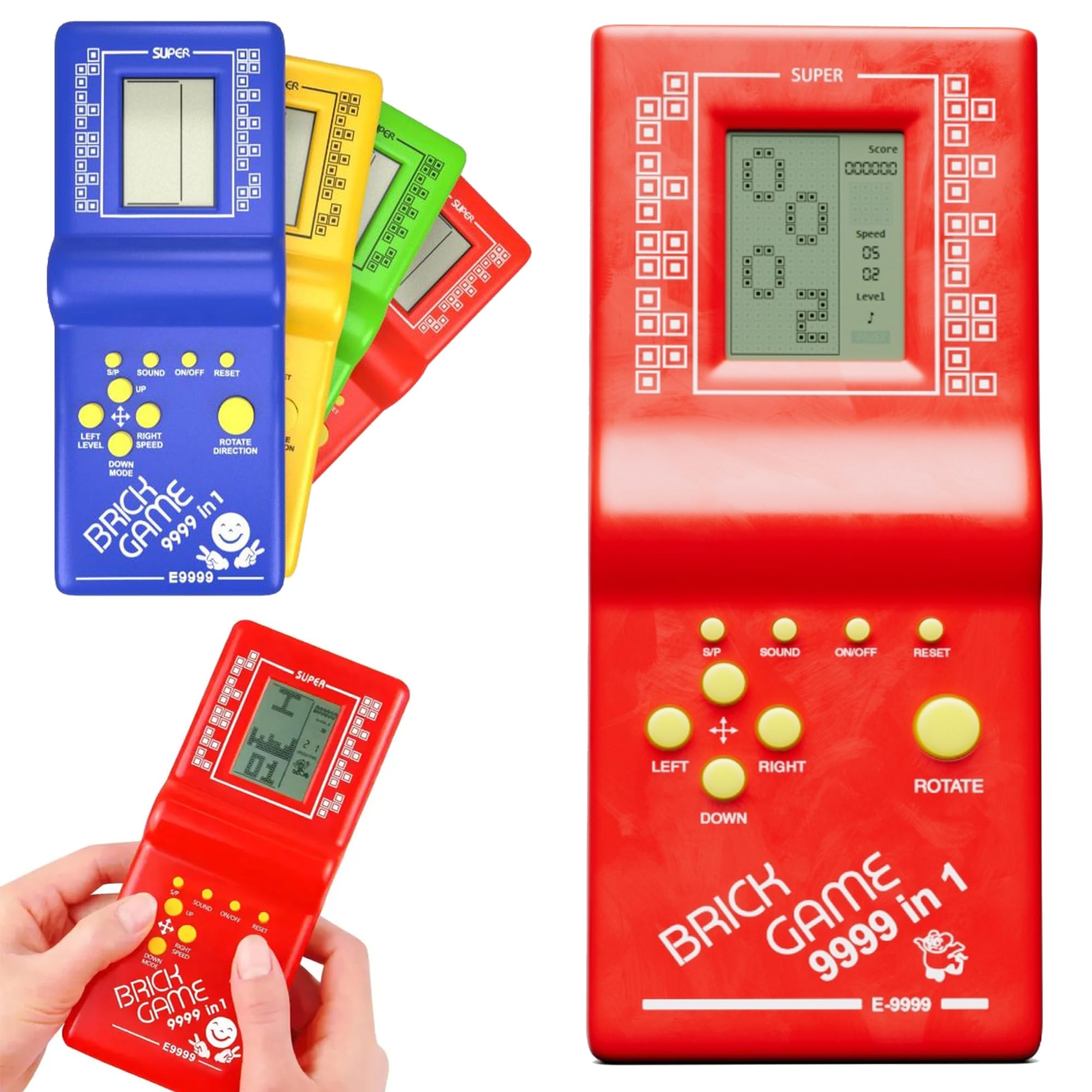 Handheld Portable Indoor and Outdoor Brick Game 9999 in 1 Video Game Compatible for Kids, and Adults - Retro Tetris, Racing, Shooting & Puzzle Games for Kids & LCD Screen Random Colour (Pack of 1)-image-4