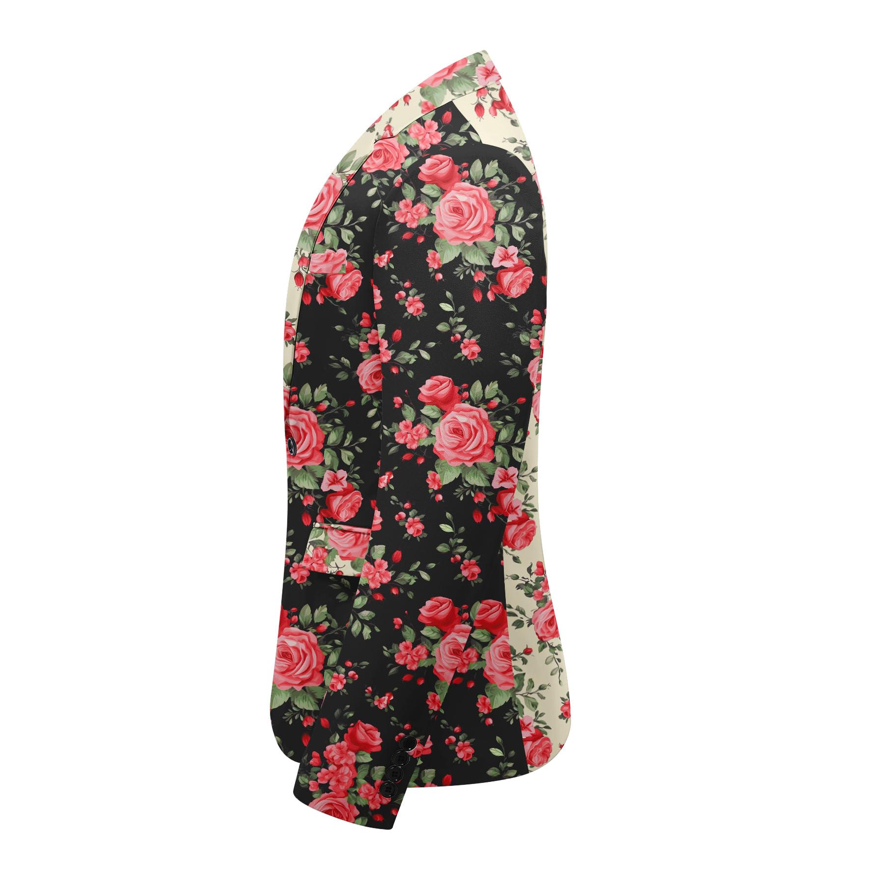 YFFUSHI Abito da Uomo con Stampa Patchwork Blazer Floreale Slim Fit con 1 Bottone Eleganti Giacche da Smoking Floreali per Appuntamenti e Matrimoni