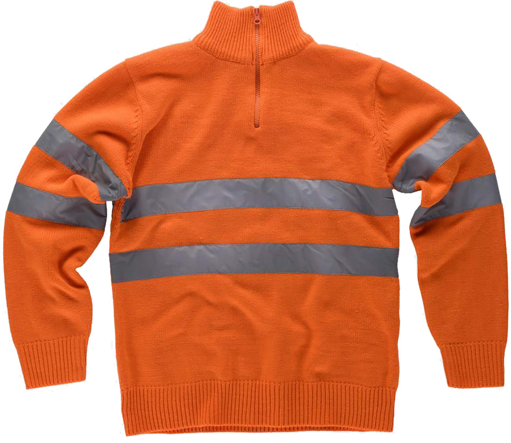 Work Team Jersey Media Cremallera de Alta Visibilidad con Cintas Reflectantes. Hombre
