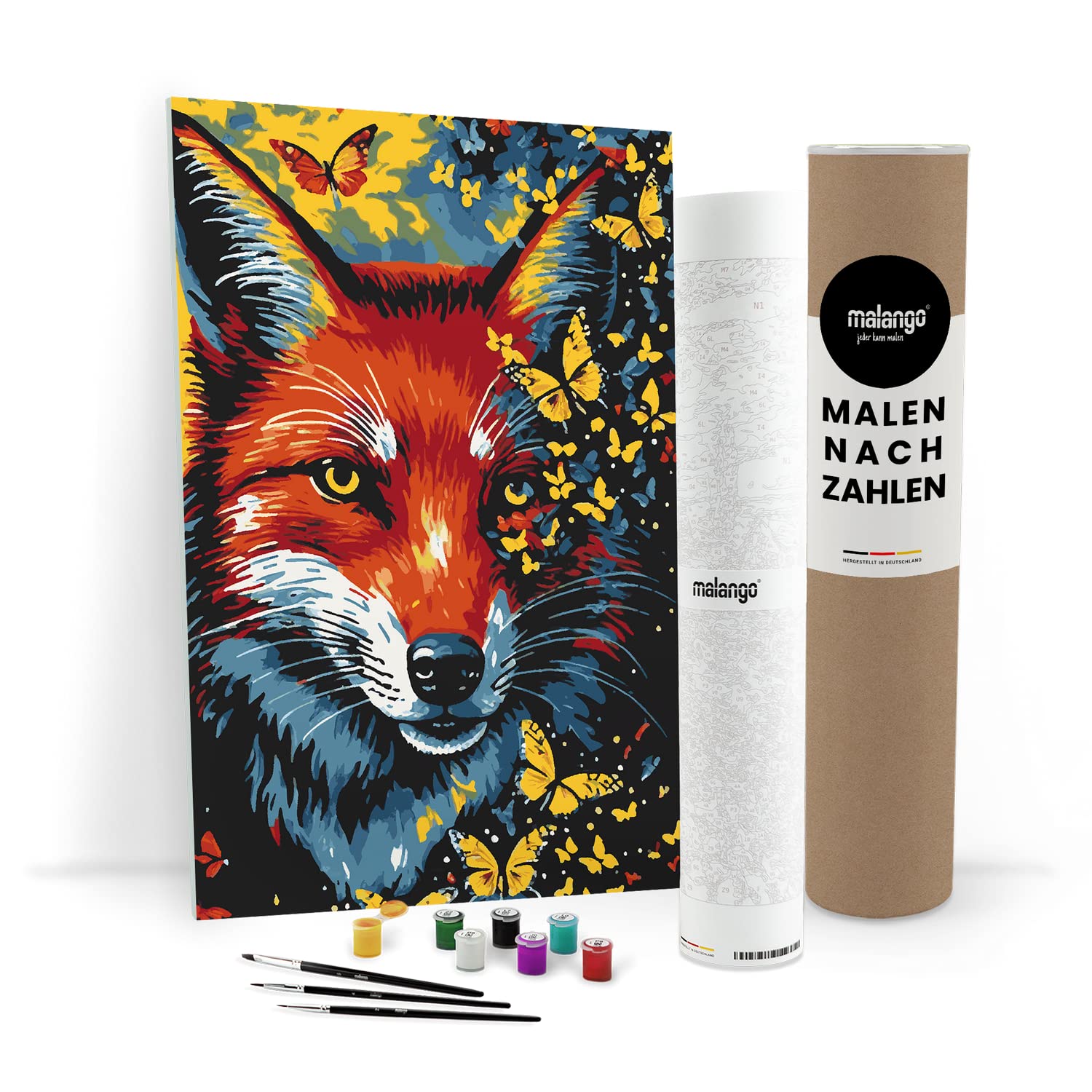Malen nach Zahlen Erwachsene - Fuchs Frauke 90 x 60 cm groß XL Premium-Malset ohne Rahmen, Hergestellt in unserer Produktion in Deutschland, Kreative