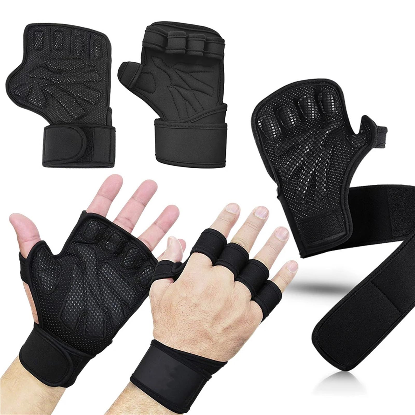 Guanti Da Fitness Guanti da allenamento for sollevamento pesi con supporto for il polso, guanti da ciclismo, guanti da palestra antiscivolo for ginnastica Per Il Fitness