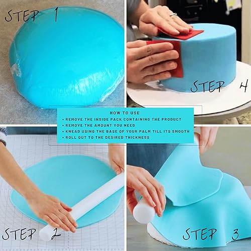 Miniatura 5 de Confect Fondant for Cakes Superhero Blue Fondant Chefs Choice para decoración de pasteles 8.8 onzas