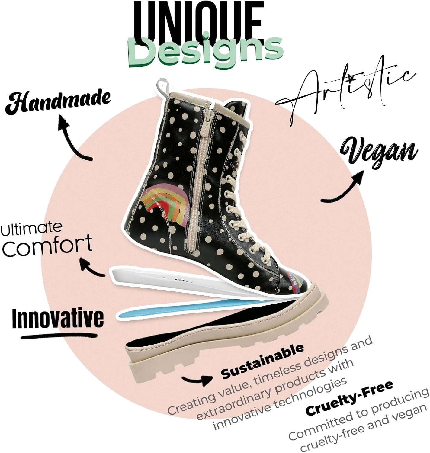 DOGO Gisele Boots for Women - Handmade and Vegan Leather Mid Calf Boots for Women,