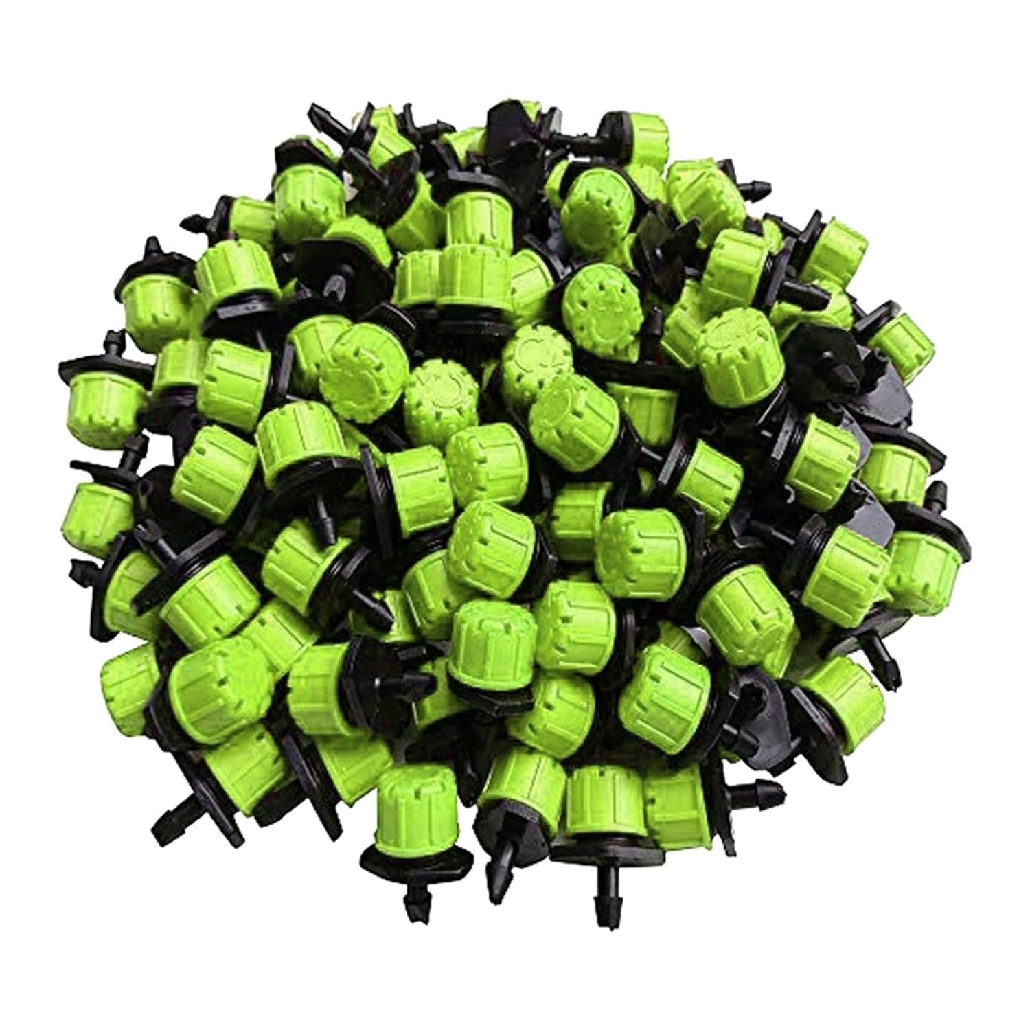 Adjustable Irrigation Drippers 500Pcs 1/4 Inch Adjustable Irrigation Drippers Rotating Sprinklers Micro Drip(Green)