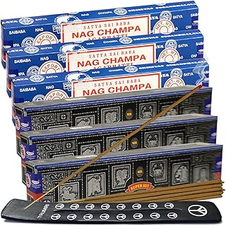 Nag Champa Super Hit Incense Sticks & Holder Bundle Variety Pack from House of Satya Incense Sticks and Trumiri