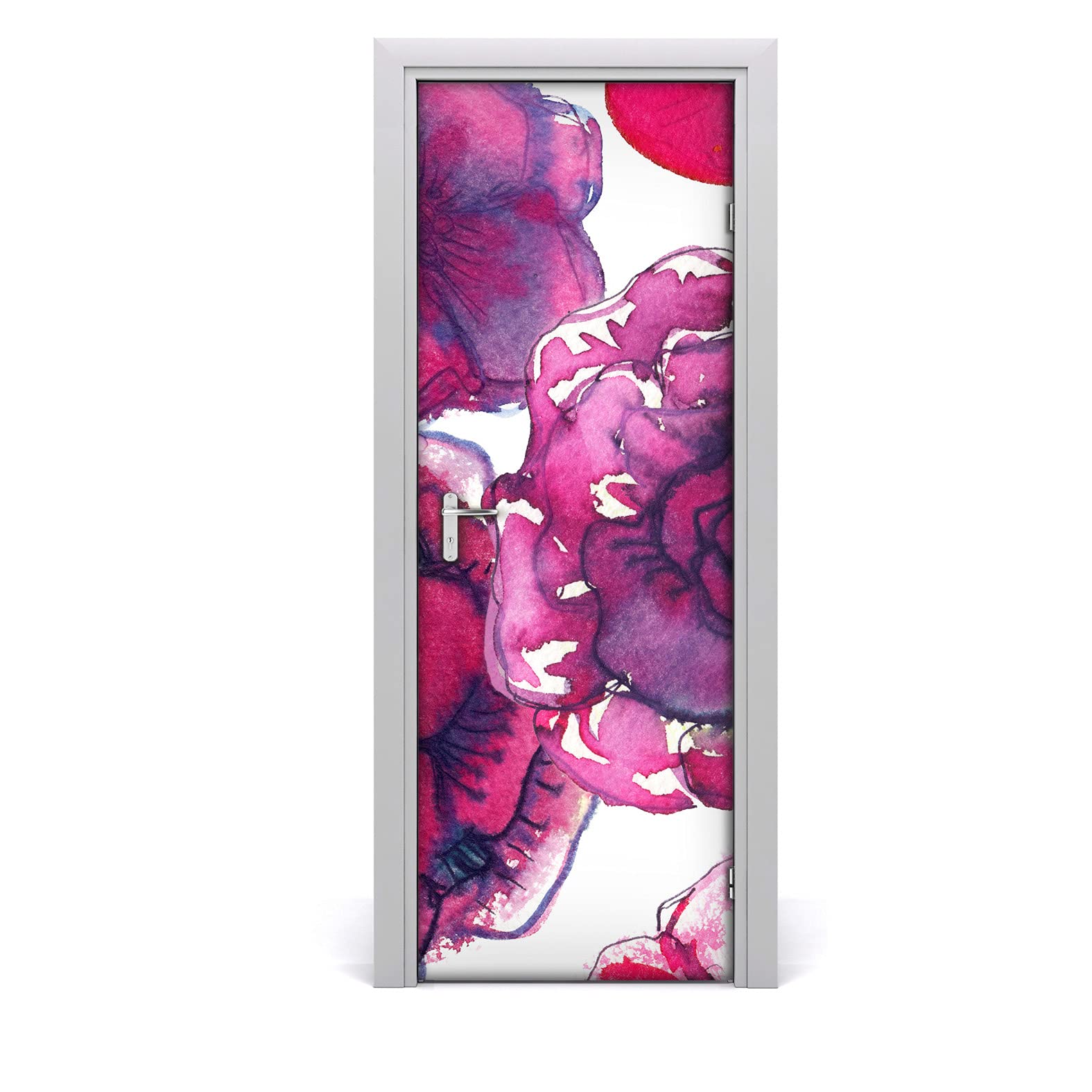 Papier peint sur la porte imperméable et lavable motif floral 70x200