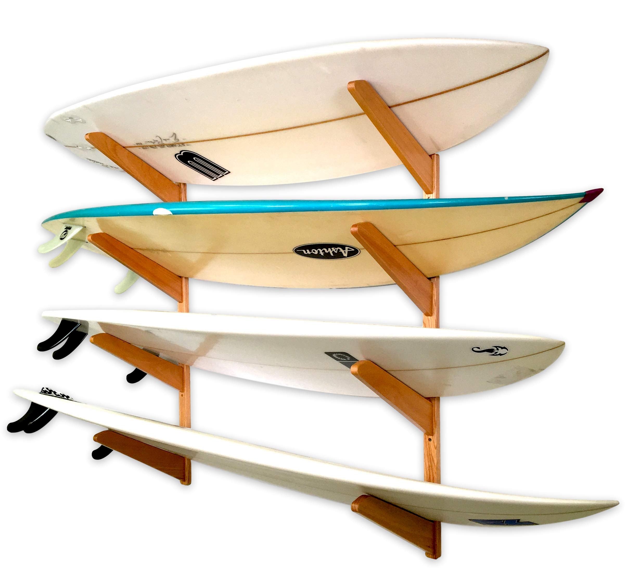 Buy StoreYourBoard Timber Surfboard Wall Rack, Holds 4 Surfboards, Wood