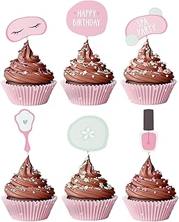 Modern Whimsy Spa Party Cupcake Toppers | Set of 24 | Spa Party Supplies...