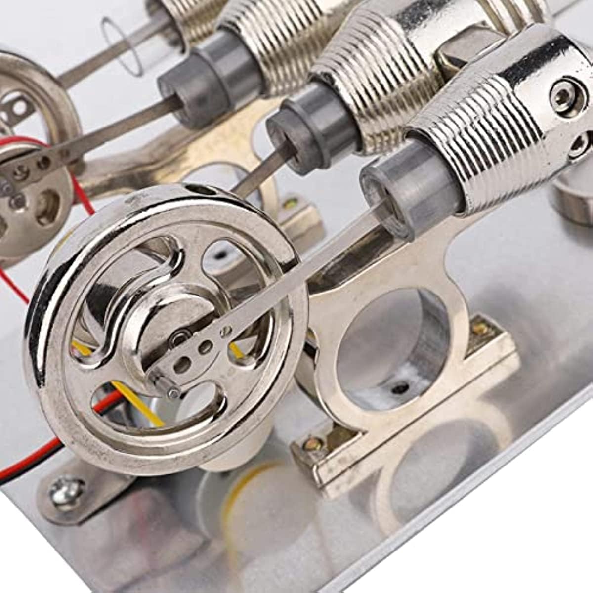 Pratico Motore Stirling 4 Cilindri per Bambini per l'Apprendimento Fisico/Meccanico per Insegnanti Props Dimostrazione