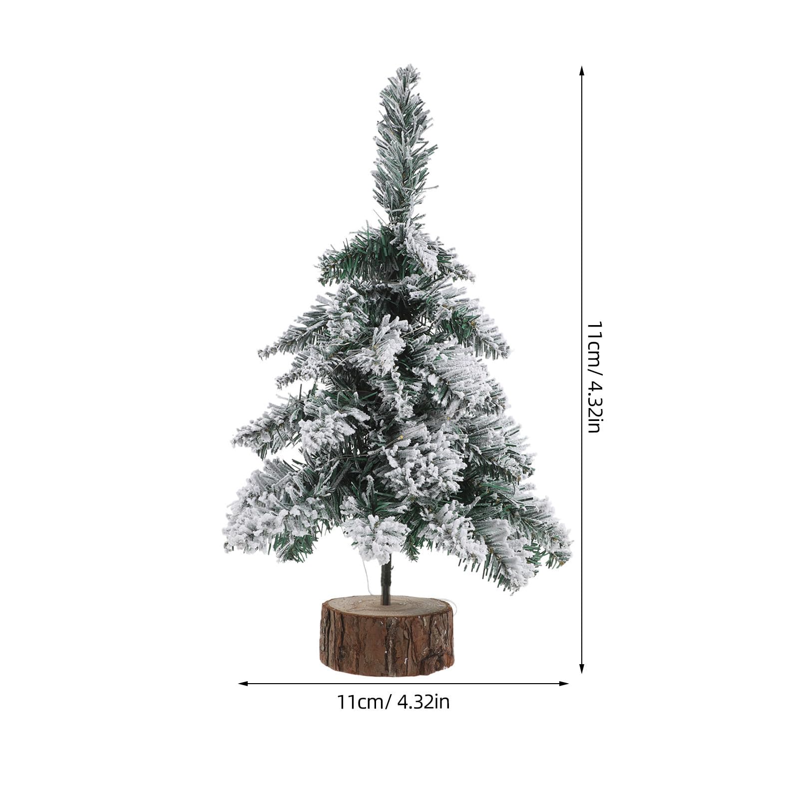 Toyvian 2 Piezas PVC Árbol de Navidad con Luces LED en Miniatura Blanco
