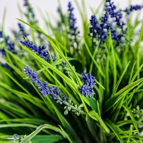 Miniatura 6 de 12 paquetes de plantas artificiales para exteriores, césped falso, no se decolora, arbustos de plástico sintético para macetas, jardín, boda,