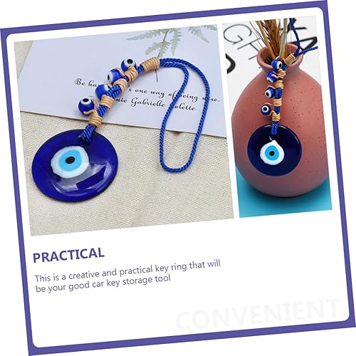 Miniatura 2 de 3pcs Devil's Eye Pendant Evil Eye Charm Blue Turkish Evil Eye Wall Hanging car Key Chain Light House Decorations for Home Key Accessory Devil Eye