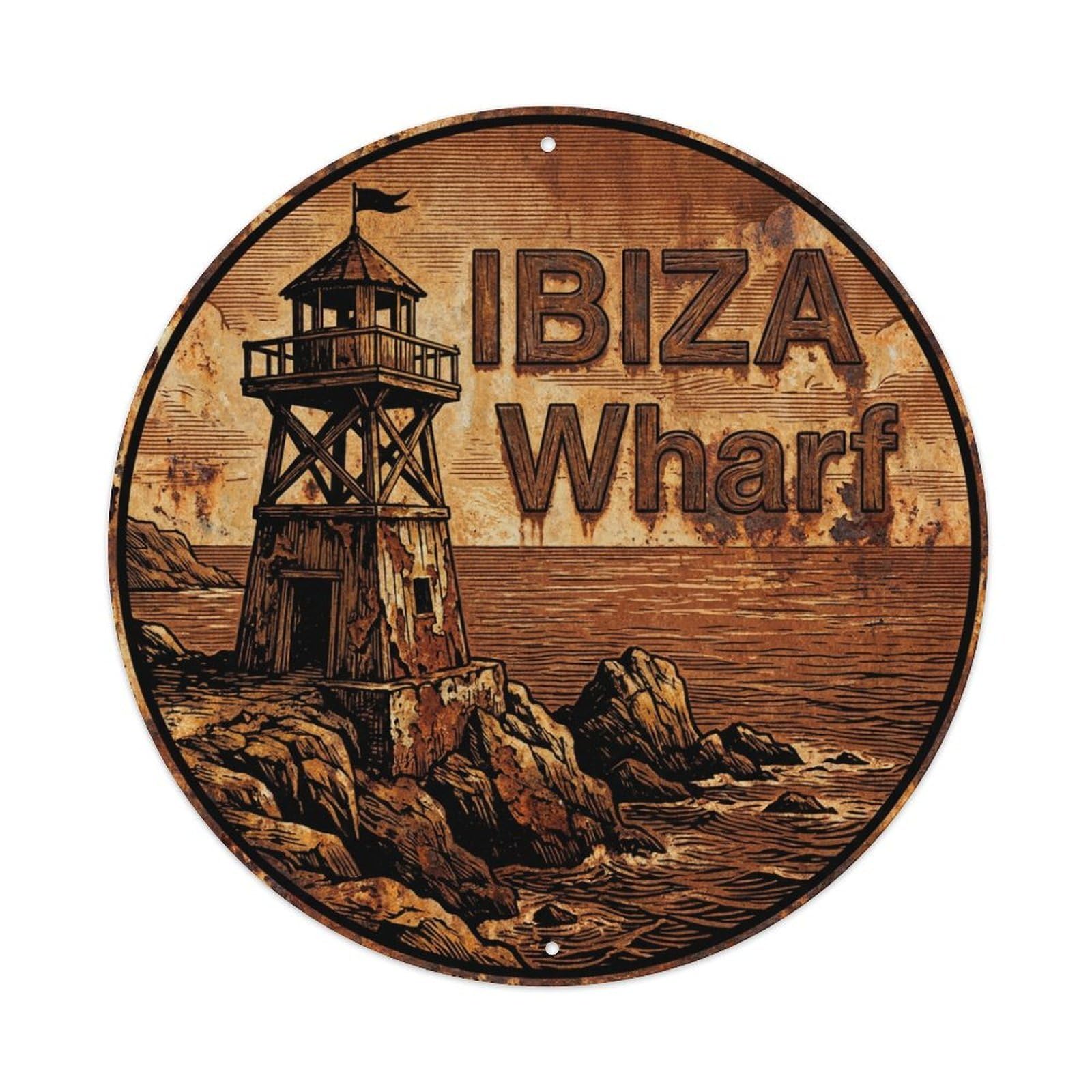 Tgrcjimh Style Metal Tin Sign Vintage Travel Ibiza Spain Reflection