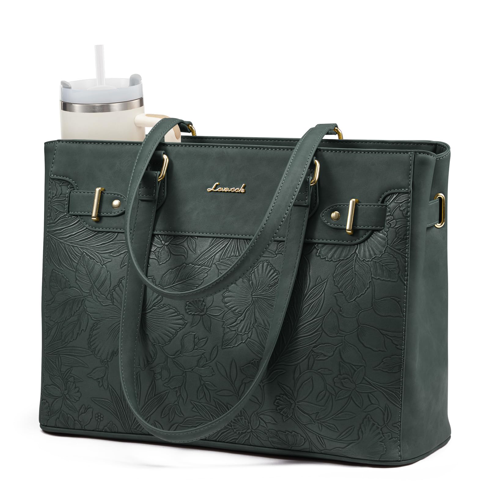 LOVEVOOK Laptop Tote Bag with Large Cup Holder
