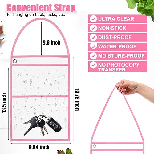 Miniatura 2 de Epakh Paquete de 30 bolsillos para pedidos de trabajo, para boletos de trabajo de 9 x 12 pulgadas, funda colgante de borrado en seco, bolsillos de