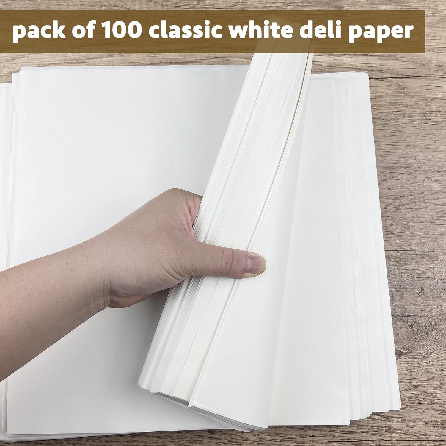 CAMKYDE Deli Paper Sheets 12 X 12 100PK, Eco Friendly Grease Proof Sandwich Wrapping Paper