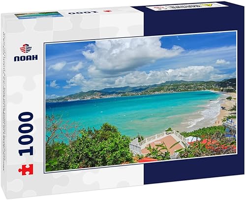 Noah - Rompecabezas de vista de la bahía Grand ANSE con playa tropical en la isla de Granada, región caribeña de las Antillas Menores, 1000 piezas
