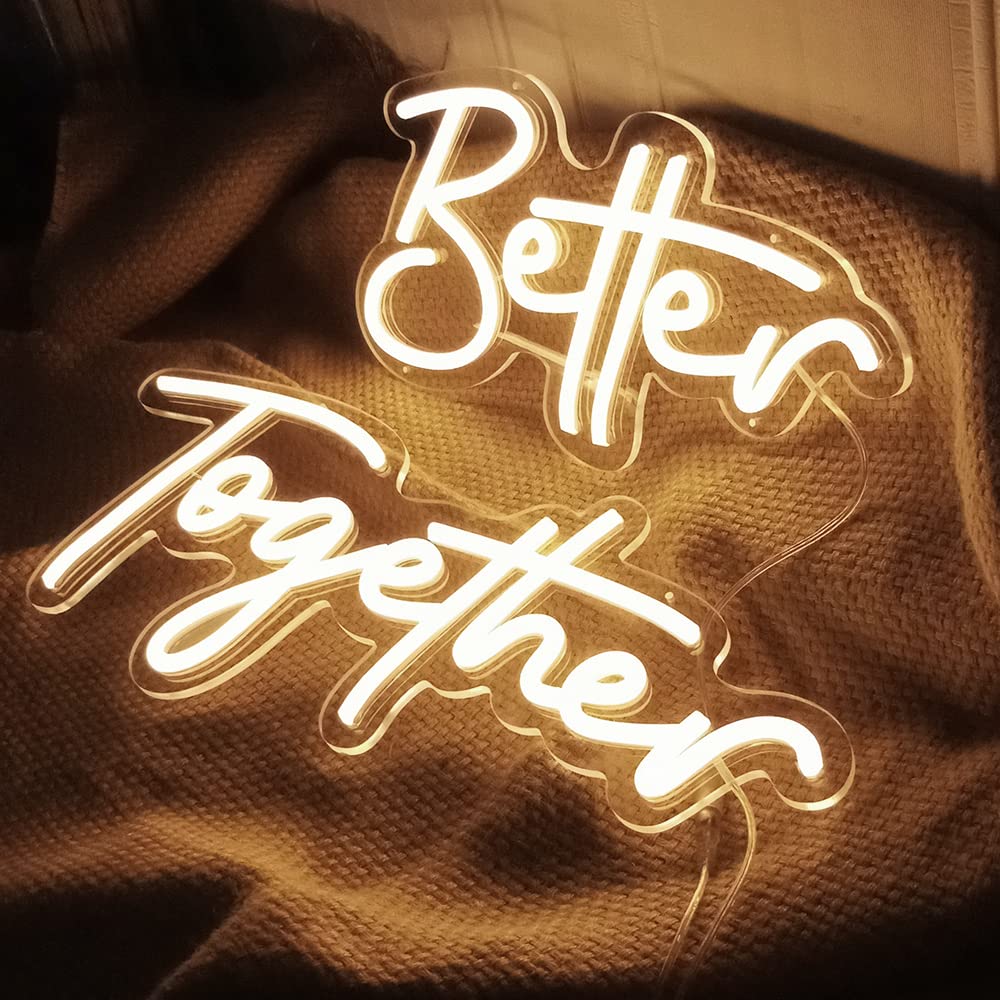Amazon.co.jp : Better Together 大きな LED ネオンサイン 透明ベース
