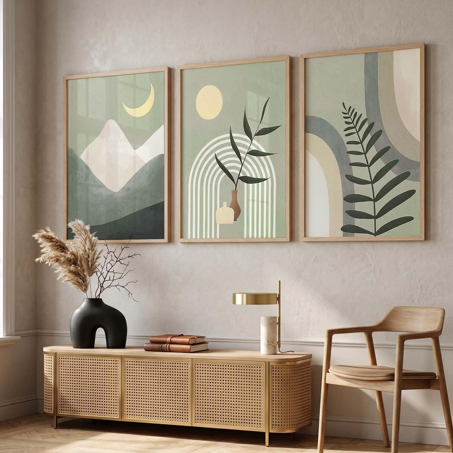 Bohemian Wall Art Set - 3 Framed Prints -18