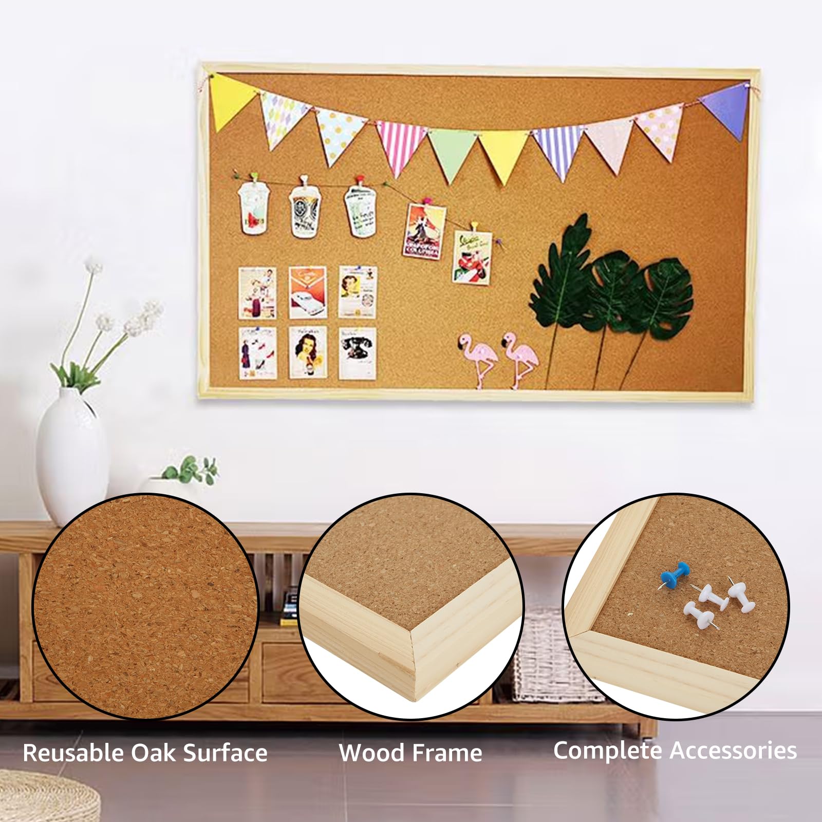 SEUNMUK Korktafel-Set – 2 Stück, Je 30 X 40 Cm – Inkl. Aufhängung & Korknadeln Für Notizen, Fotos & Mehr