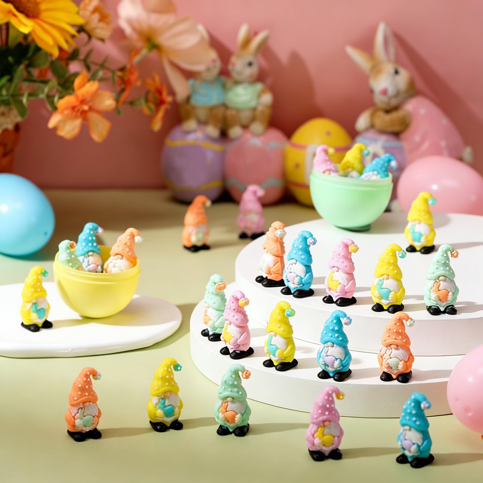 Figuras de Resina Encantadoras de gnomos pequeños temáticos para decoración navideña y Decoraciones coleccionables de Pascua