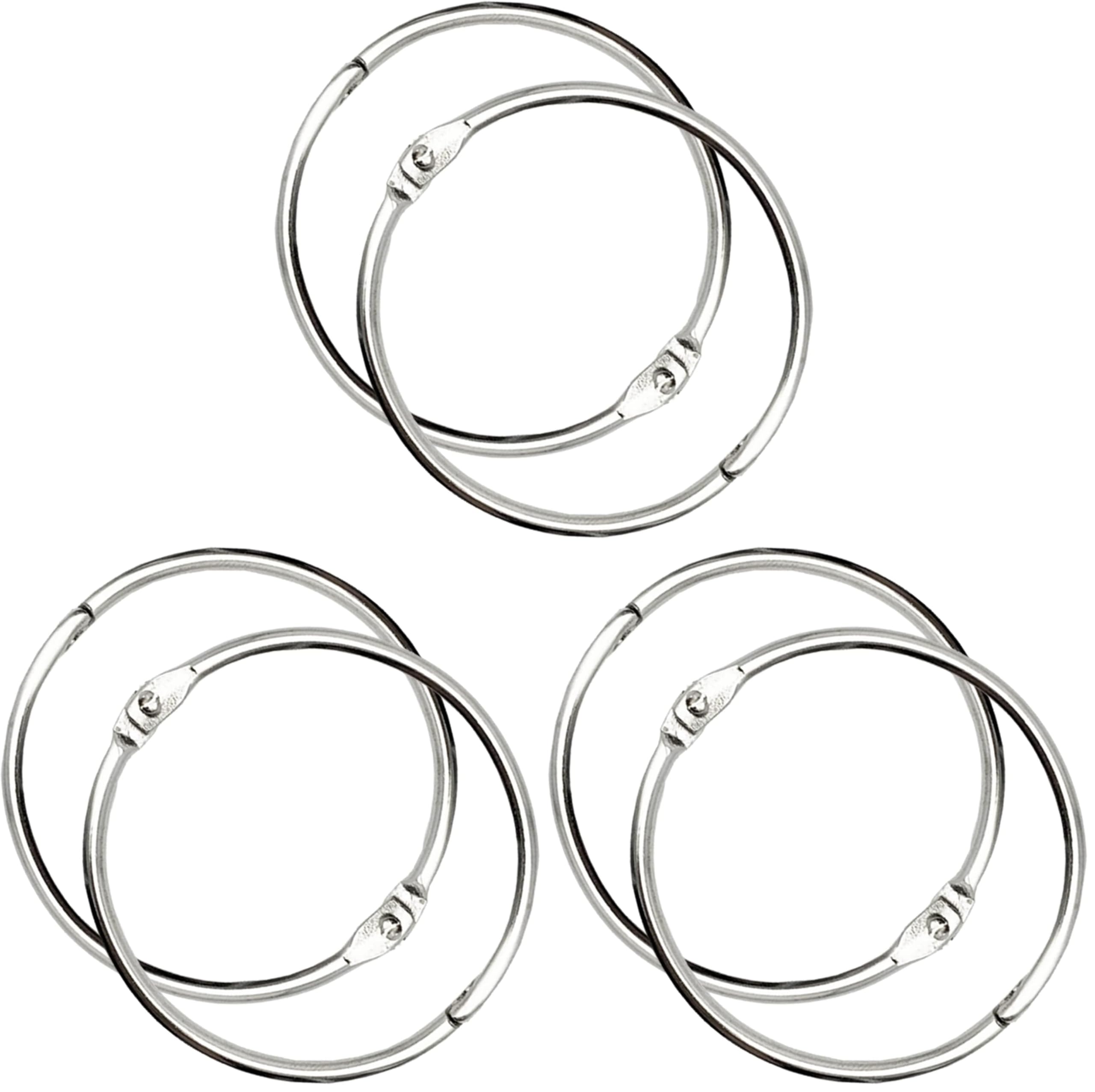 OWLKELA 2 Inch 90 Pack Loose Leaf Binder Rings, Keychain Key Ring with Metal Nickel Plated for Index Cards, Ideal for School, Home, or Office