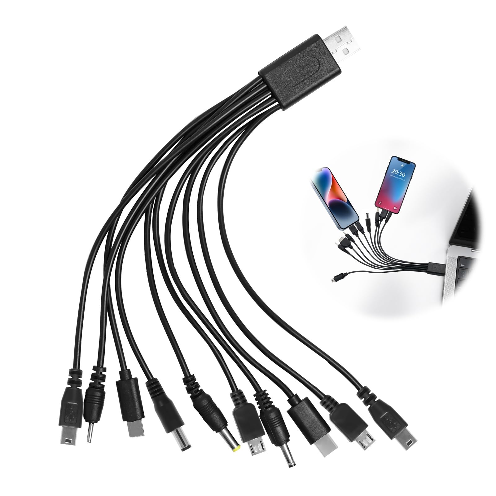 10 In 1 Universal Multifunctional Usb Phone Charger Cable Multi Charging Cables for Many Adapters Compatible With Samsung Lg Huawei Zte And Sony Ericsson Nokia Psp USB Charging Cables