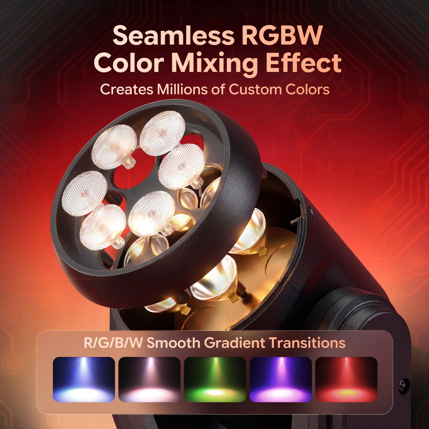 Lira LED Luce Palco Mobile 30W con Telecomando, Wash Gioco di Luce Serata 6 LED RGBW Mini Luce Festa DMX512 Effetto Fascio Controllo del Suono per DJ Discoteca Bar Concerto 2PCS