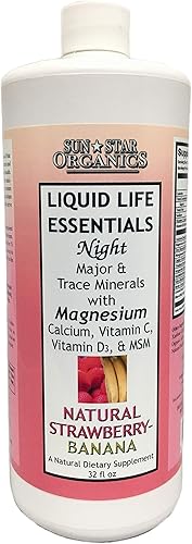 Miniatura 2 de Liquid Life Essentials - Fórmula nocturna (fresa-plátano) Minerales traza con magnesio y calcio por, Sun Star Organics