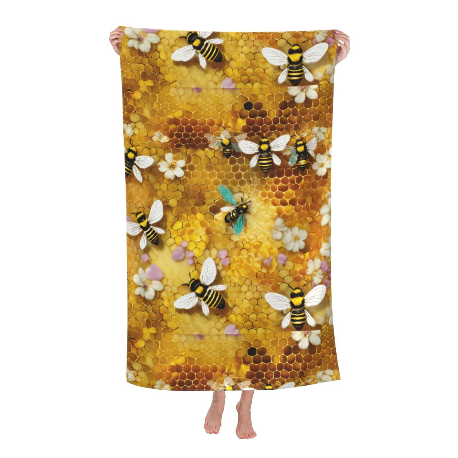 Cbaaghh Honey Bees Print Adult Beach Towels,Beach & Pool Towel,Beach Towels,Towels For Camping