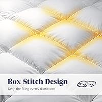 Vista 4 de puredown® Edredón de plumas de ganso tamaño Queen de gran tamaño, relleno de edredón de invierno 100% algodón, relleno de edredón pesado de nube