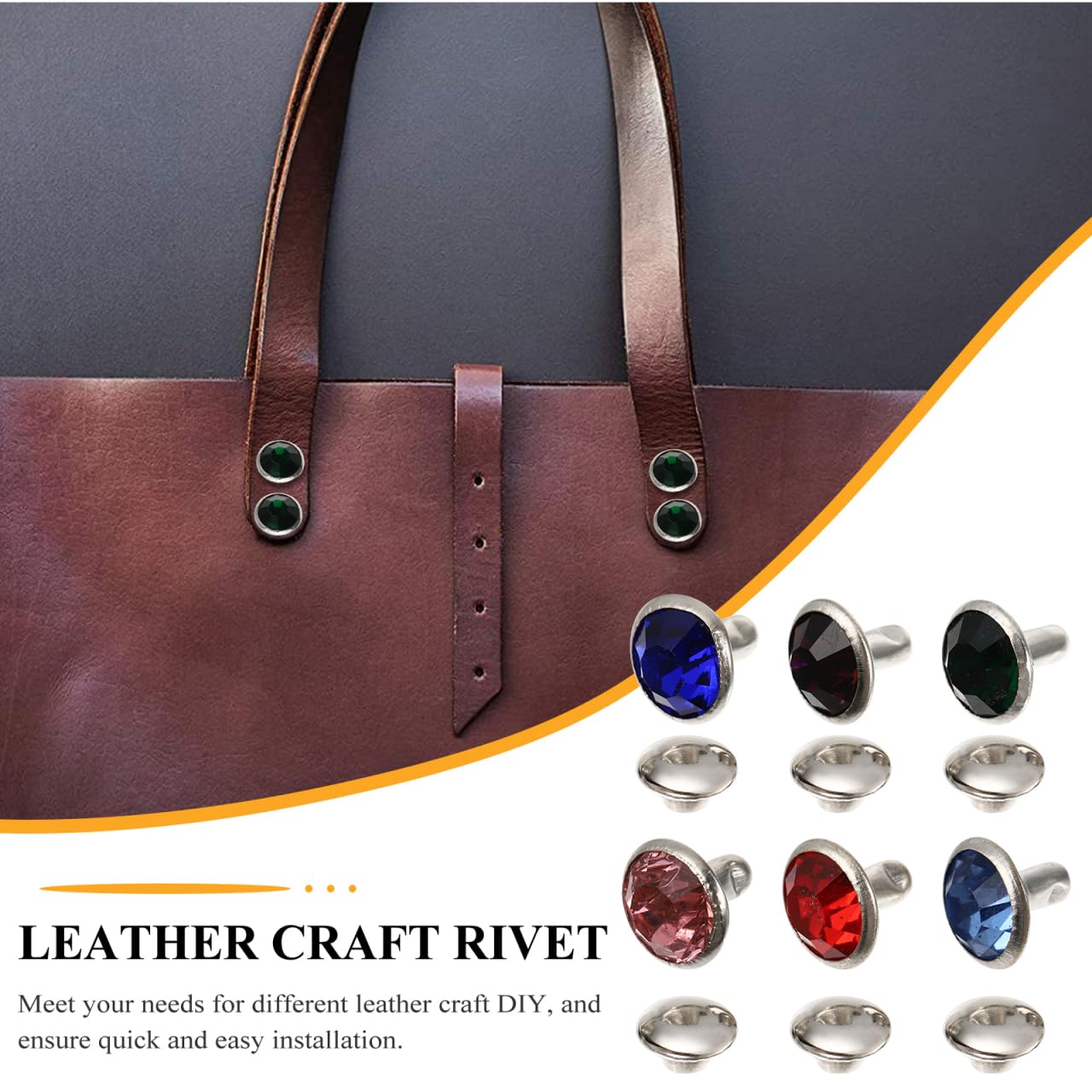 120 Strassnieten 8 Mm Für Leder & Kleidung – Mit Nietenkappen, Bunt, Für DIY Und Bastelprojekte