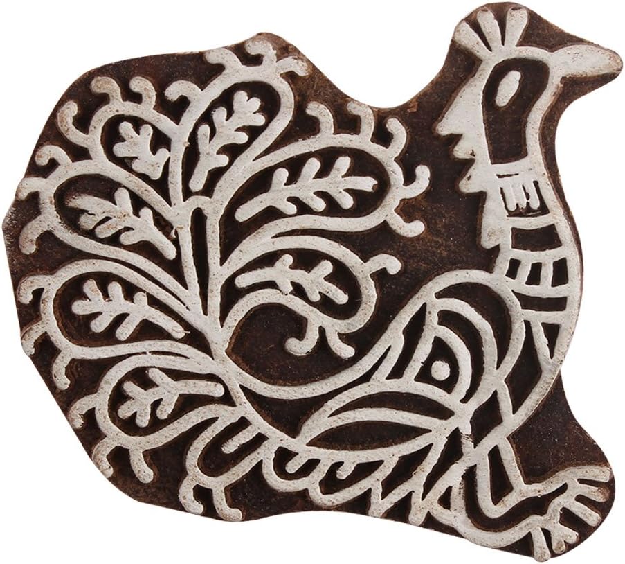 Indian Shelf Vocalforlocal Handmade Brown Set of 1 New Wooden Printing Block