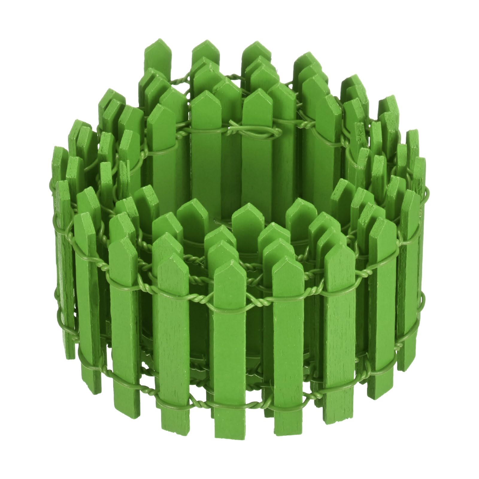 M METERXITY 1-Pack Miniature Fairy Garden Fence, 35 Inch 90x5cm Wooden DIY Small Wood Decorative Picket Fence for Dollhouse/Crafts/Diorama Project, Micro Landscape Ornaments [Green]