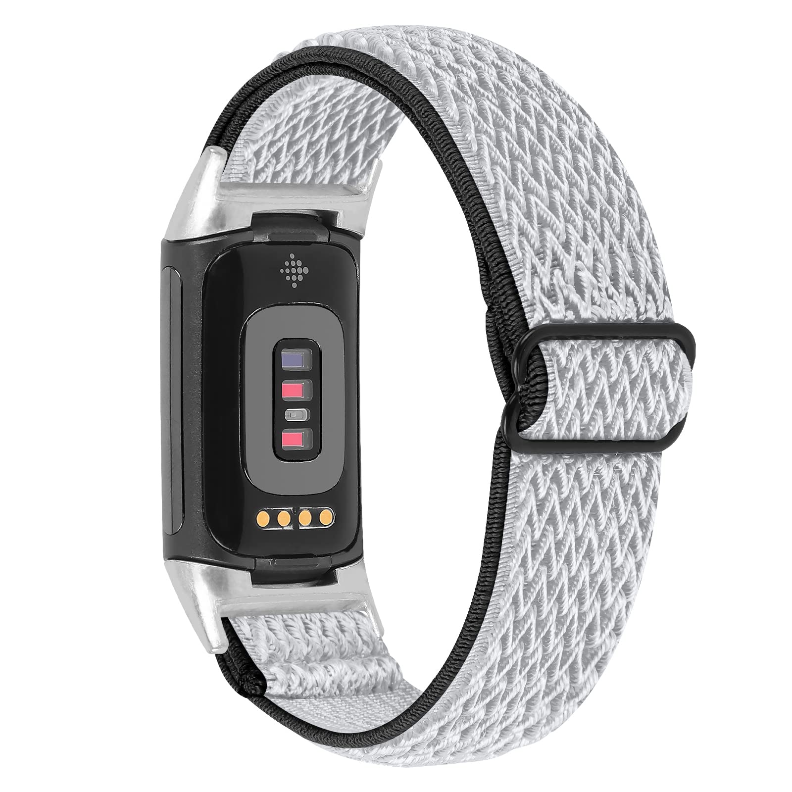 AISPORTS Compatible for Fitbit Charge 6/Charge 5 Strap Nylon for Women Men, Soft Stretch Braided Elastic Weave Nylon Solo Loop Bracelet Sport Wristband Replacement Strap for Fitbit Charge 6/Charge 5