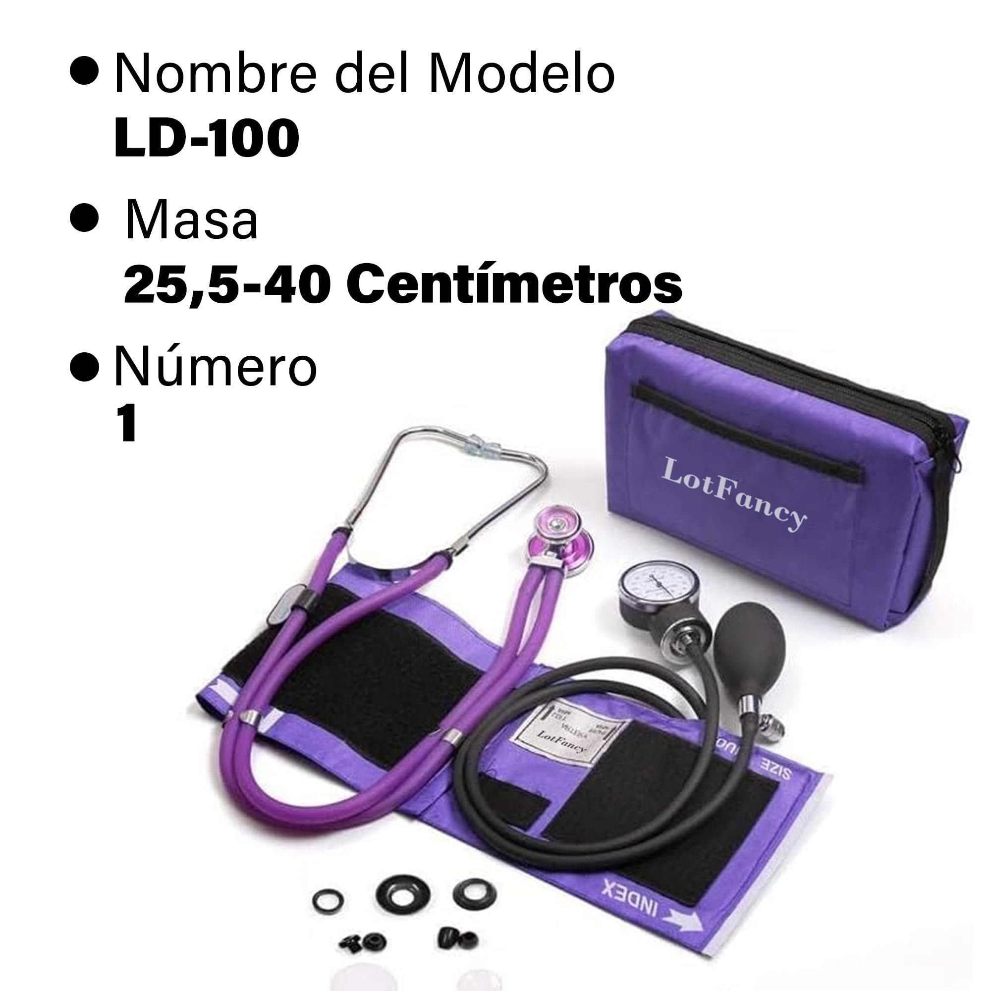LotFancy Tensiómetro Manual con Estetoscopio, Manguito de Presión Arterial Manual para Servicios de Urgencias, Médicos y Consultorios Médicos (aprox. 25 cm - 40 cm)