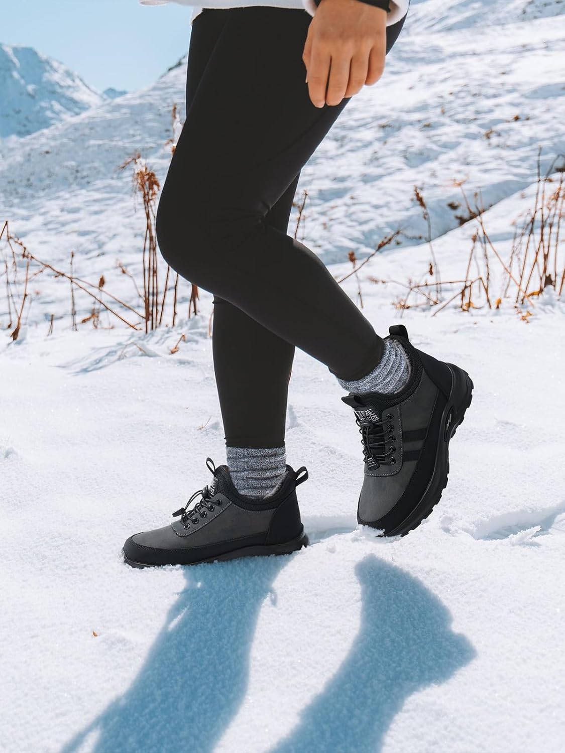 SHIBEVER Winter Snow Boots for Women: Warm Fur Lined Ankle Booties Comfortable Slip on Waterproof Outdoor Short Shoes