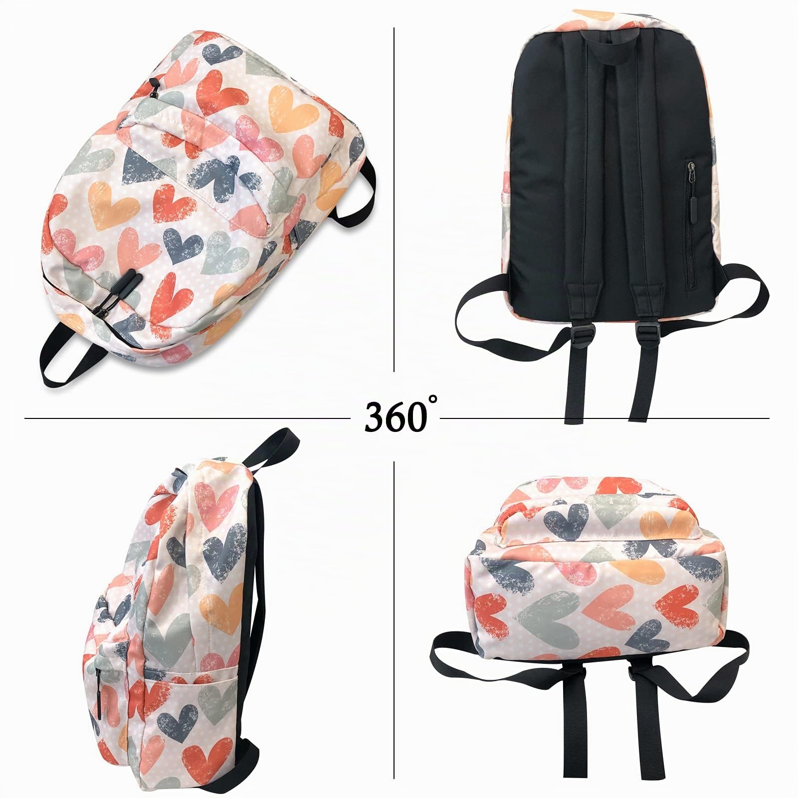 FANDARE Zaini Casual Zaino Scuola Ragazza Ragazzi Zainetto Cartelle Zaino Scuola Borse a Zaino Laptop Zainetti per Donna Uomo All'aperto Viaggio Università Shopping Daypacks Impermeabile Poliestere