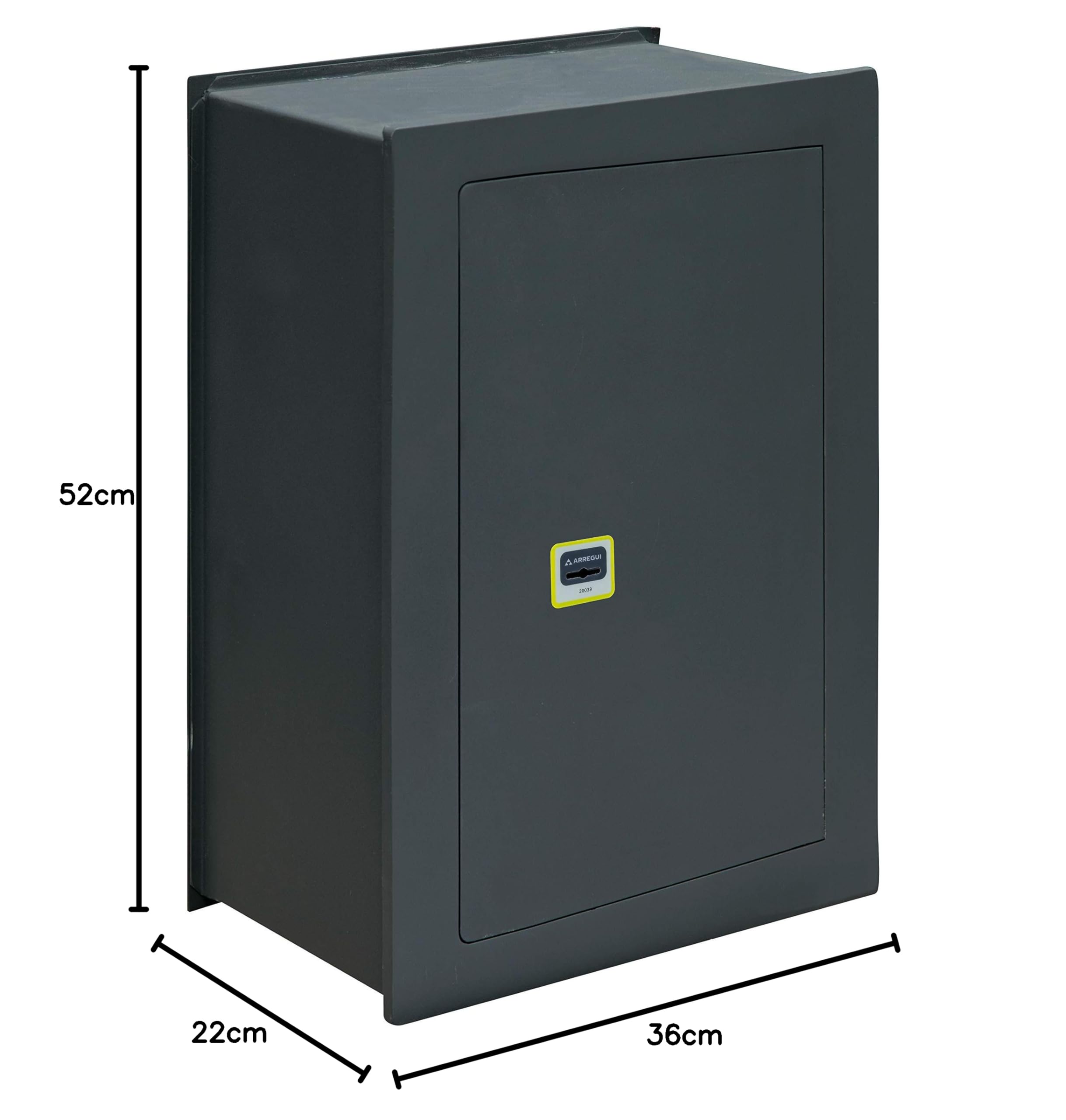 Domus 281380 Cassaforte a Muro a Chiave, 10 mm