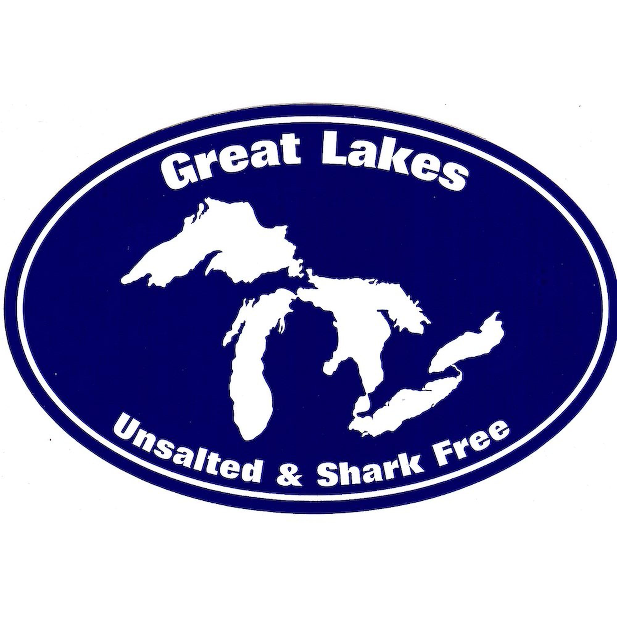 CafePress Great Lakes Shark Free Oval Car Bumper Sticker