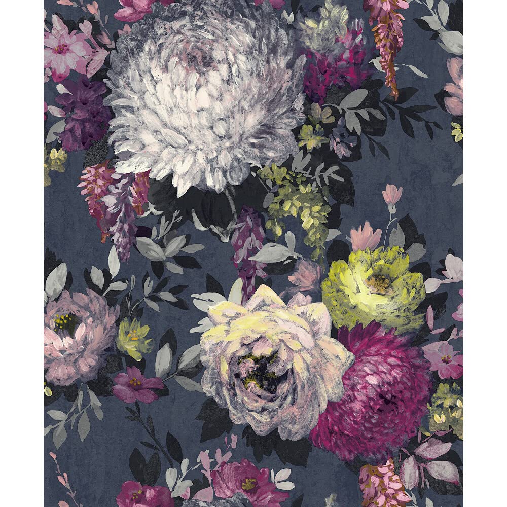 Belgravia Wallpaper 9509 Azzura Floral Navy Full Roll