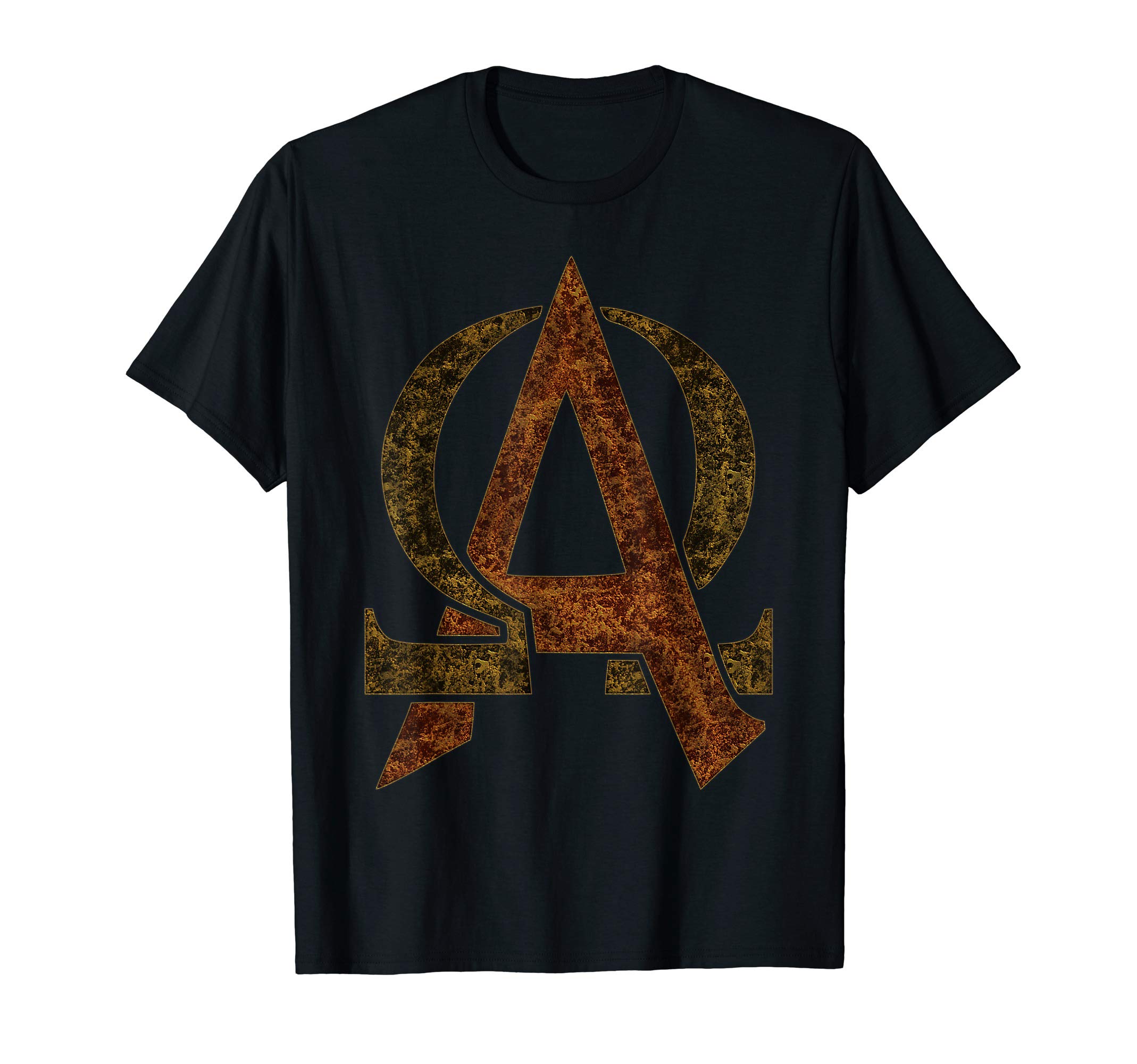 Antique Gold Symbols Alpha & Omega T-Shirt T-ShirtOEKO-TEX STANDARD 100