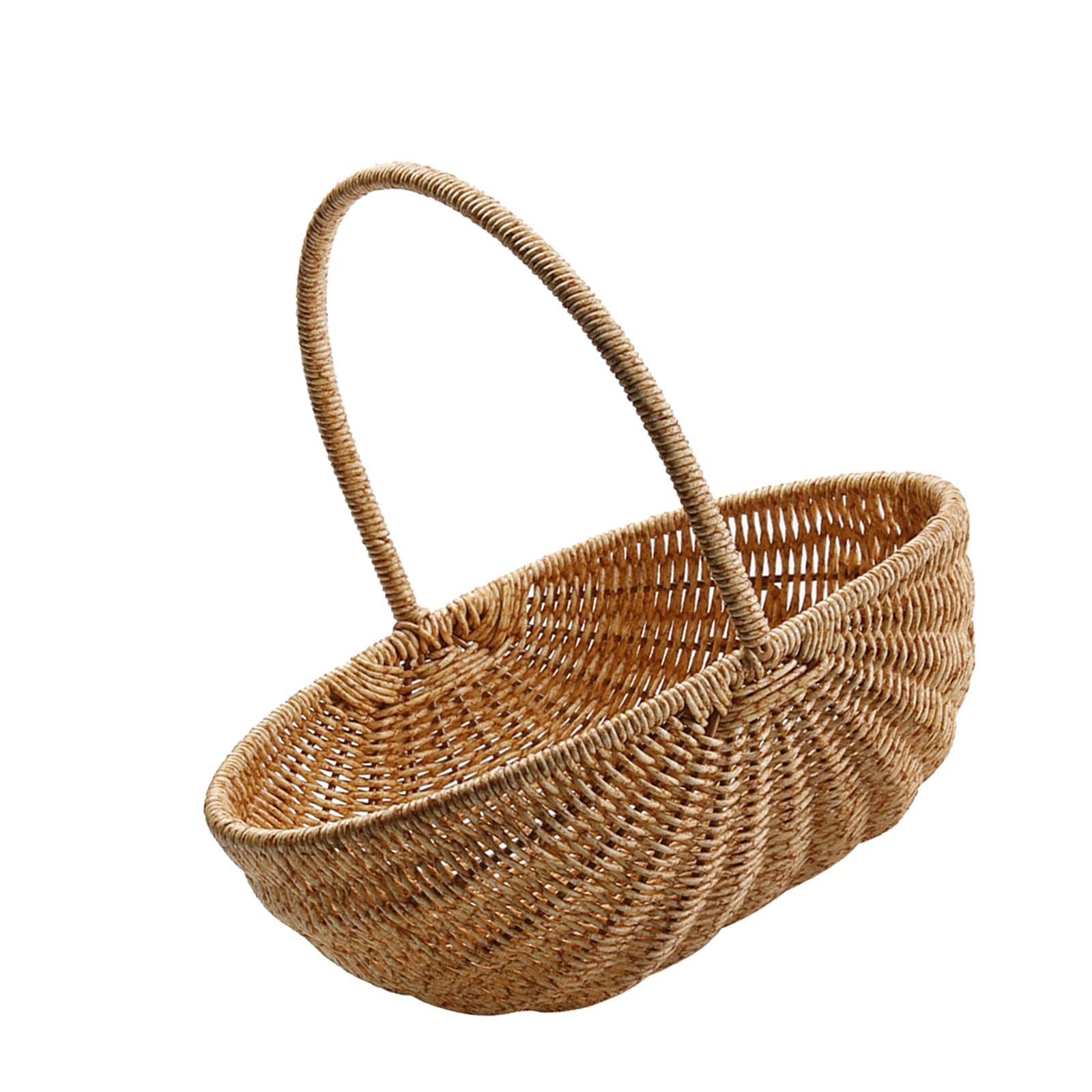 Cesta Multiusos De Ratán Para Frutas Y Picnic