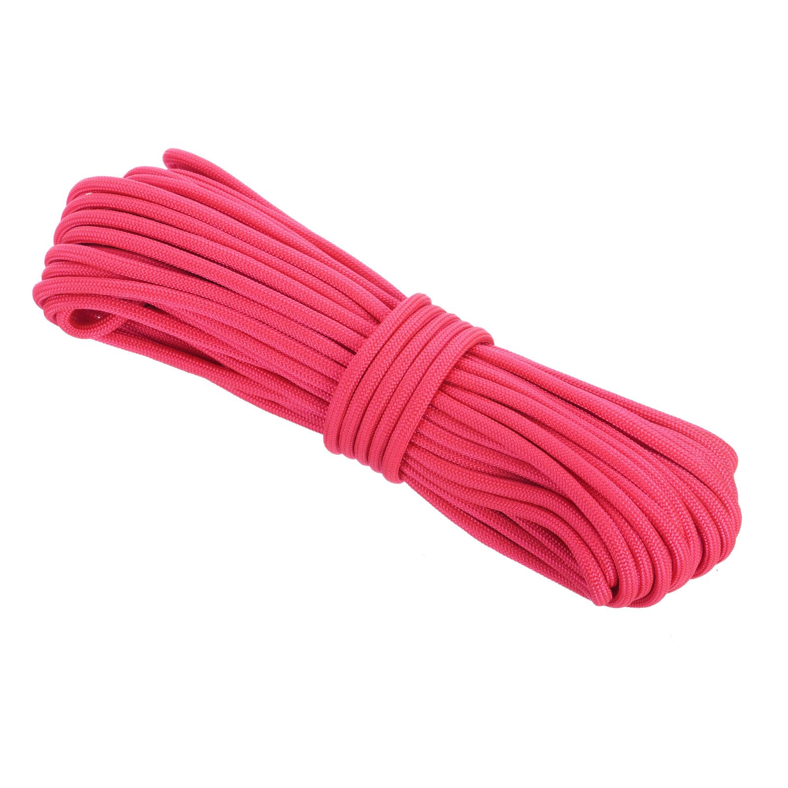 Rebower 550 Paracord Rope 15m, 4mm Thin Paracord Nylon Cord 7-Strand Core [for Tent Camping Outdoor Gear] - Rose Red