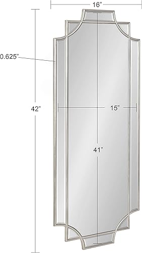 Miniatura 8 de Kate and Laurel - Espejo elegante de pared Minuette Glam con un encanto bohemio para decoración tradicional del hogar (16 x 42 pulgadas, color