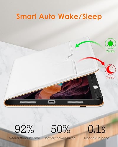 Miniatura 6 de DTTO Funda para iPad de 10.9 pulgadas 2022, funda de cuero de alta calidad con soporte para lápices, función de encendidoapagado automático y