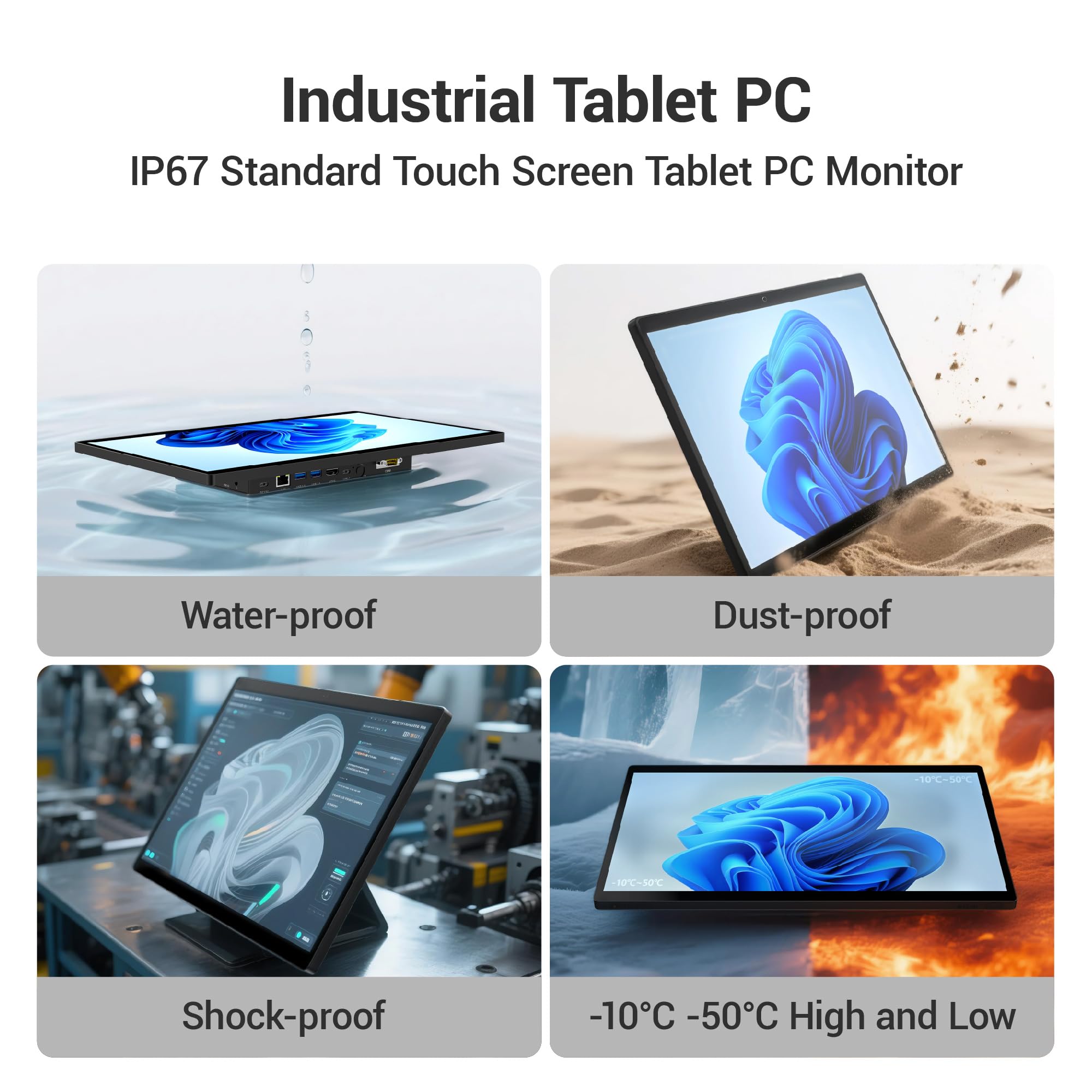 Industrie Panel PC-HEIGAOLAPC Embedded Industrie Touchpanel PC 15.6 Zoll, Industrielle Tablet Computer All in One Win11 Pro N5095 8GB RAM 128GB ROM, 1920*1080 IPS, 4xUSB3,0, 2xRS232, Type-C, HDMI, LAN