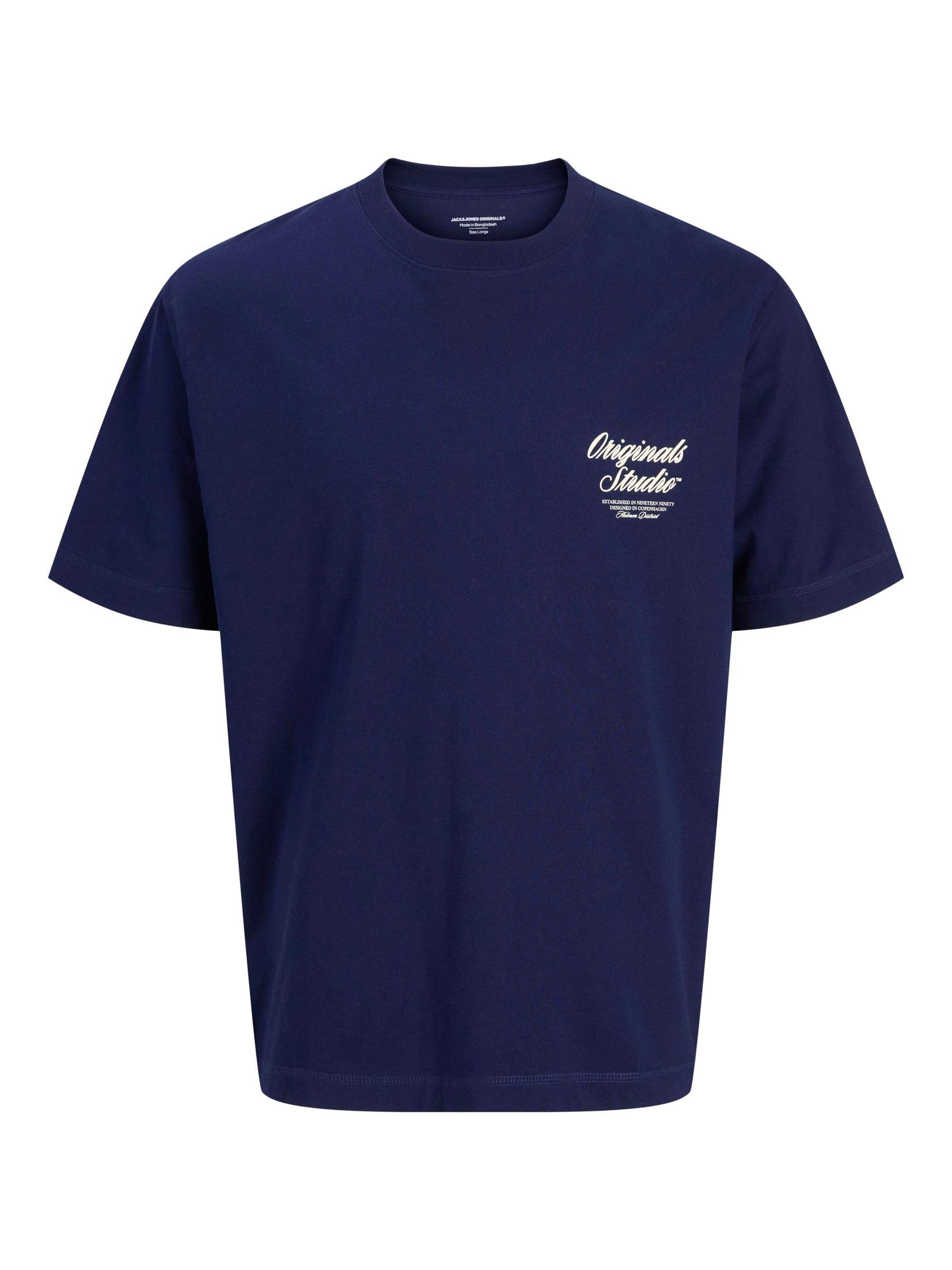 JACK & JONES Jornorrebro Typo Tee SS Crew Neck Noos, Ocean Cavern, XXL