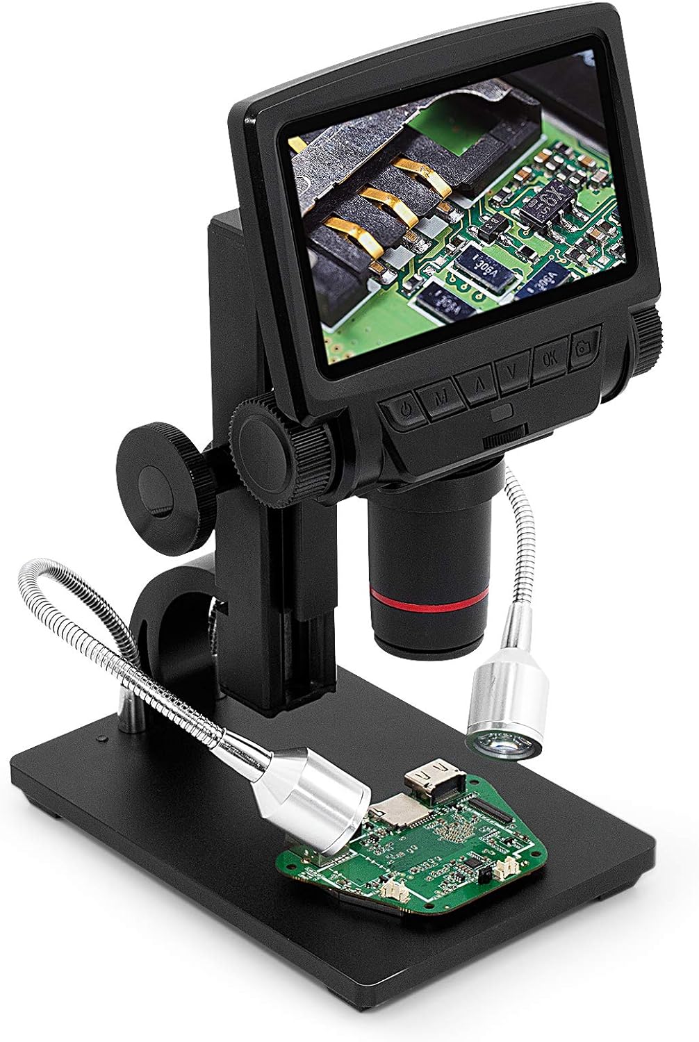 Andonstar ADSM301 Microscopio digital USB con pantalla Full HD 1080P de 5 pulgadas, herramienta de mano para soldadura electrónica y reparación de teléfono