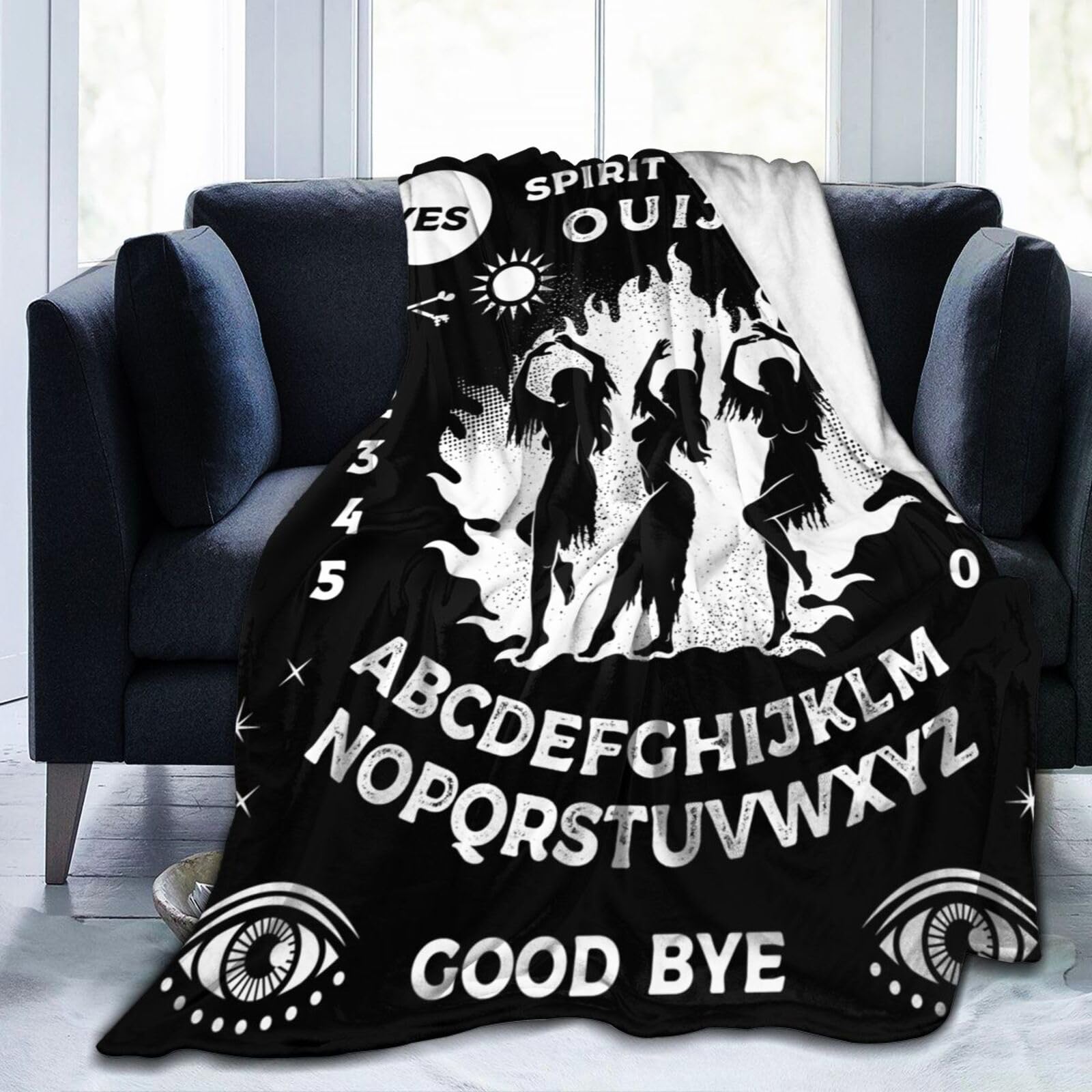 Ouija Board Witch Dancing Blanket, Soft Blankets Flannel Bed Throw Cozy Lightweight Plush Gifts for Women Men Boys Girls Sofa Couch Bedroom Living Rooms Warm All Season, Home Decor, Small 50"x40"
